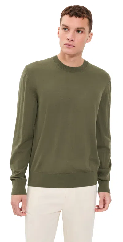 Hugo Boss Boss H-leno Virgin Wool Crewneck Sweater In Purple