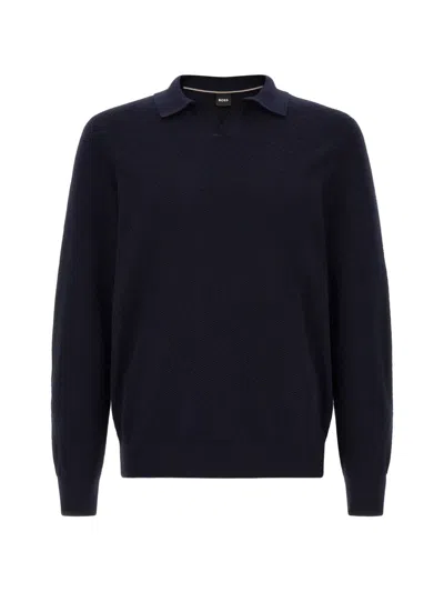 Hugo Boss H-lomarino Textured-knit Polo Shirt In Multi