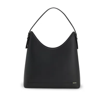 Hugo Boss Hobo Bag With Logo Lettering In Black