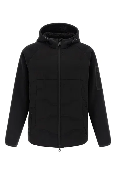 Hugo Boss Quilted Hybrid Jacket In Black