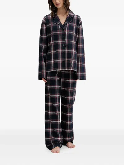 Hugo Boss Holiday Plaid Button Pajamas In Multi