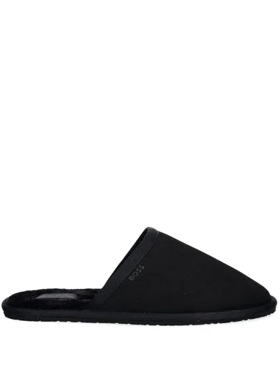 Hugo Boss Boss Mule Slippers In Black