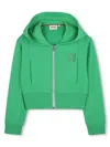 Hugo Boss Hooded Cardigan In Green