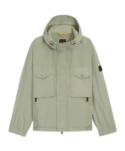 Hugo Boss Hooded Casual Jacket In Green