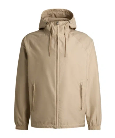 Hugo Boss Hooded Casual Jacket In Nude