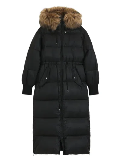 Hugo Boss Hooded Coat In Black