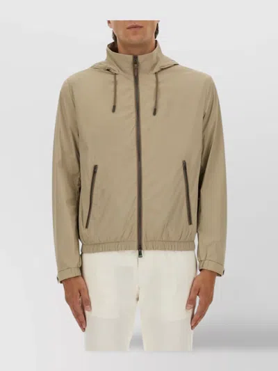 HUGO BOSS HOODED COAT WITH ADJUSTABLE CUFFS AND ZIPPER POCKETS