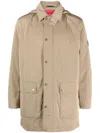 Hugo Boss Hooded Crinkled-finish Raincoat In Neutrals