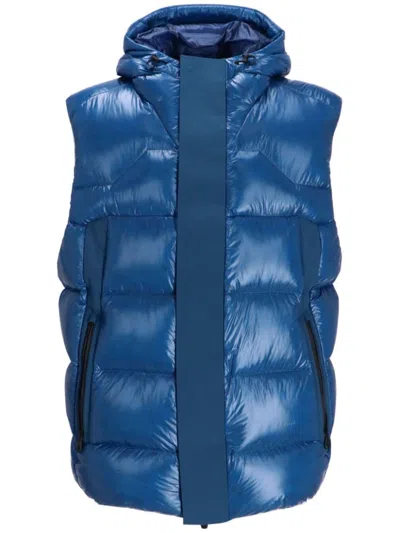 Hugo Boss Hooded Gilet In Blau