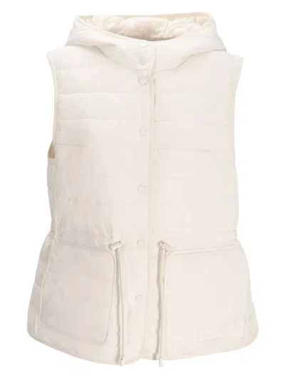 Hugo Boss Hooded Gilet In Neutrals