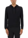 Hugo Boss Boss Minimalist Hooded Jacket With Zip Front And Elastic Cuffs In Black