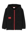 Hugo Boss Logo-patch Hooded Jacket In Black