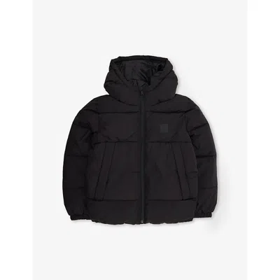 Hugo Boss Kids' Hooded Logo-patch Quilted Puffer Jacket 4-16 Years Black