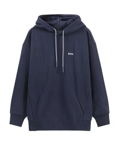 Hugo Boss Hooded Long-sleeved Sweater In Black