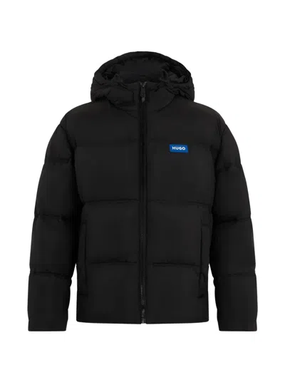 Hugo Boss Hooded Padded Coat In Black