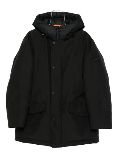 Hugo Boss Hooded Padded Jacket In Black
