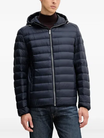 Hugo Boss Hooded Padded Jacket In Blue
