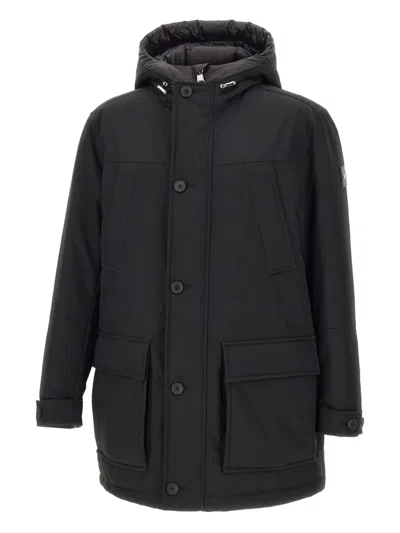Hugo Boss Hooded Padded Jacket In Blue