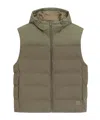 Hugo Boss Hooded Panelled Gilet In Green