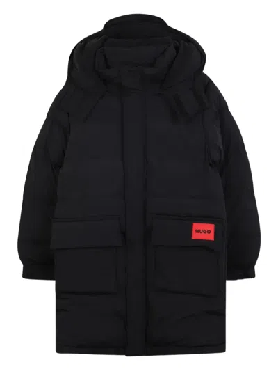 Hugo Boss Hooded Puffer Jacket In Black