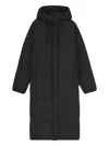 Hugo Boss Hooded Quilted Coat In Black