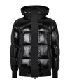 Hugo Boss Hooded Quilted Down Jacket In Black
