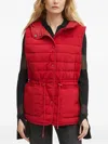 Hugo Boss Hooded Quilted Gilet In Red