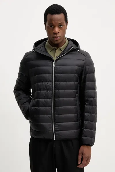 Hugo Boss Hooded Quilted Jacket In Black