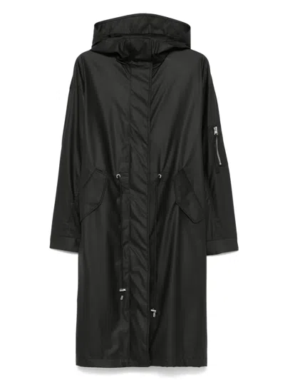 Hugo Boss Hooded Raincoat In Black