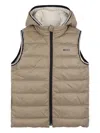 Hugo Boss Hooded Sleeveless Jacket In Neutral