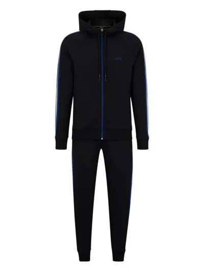 Hugo Boss Hooded Stripe Tracksuit In Black