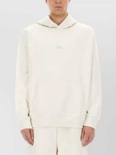 Hugo Boss Hooded Sweater Featuring Kangaroo Pocket In White
