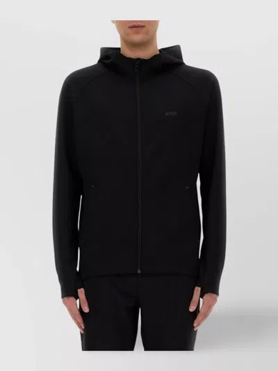 HUGO BOSS HOODED SWEATER WITH LONG SLEEVES AND SIDE POCKETS