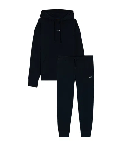 Hugo Boss Hooded Sweatshirt And Sweatpants Set In Black