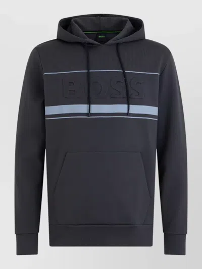 Hugo Boss Hooded Sweatshirt Modern Design Long Sleeves In Black