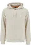 Hugo Boss Hooded Sweatshirt With Logo Patch In Beige