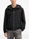 Hugo Boss Hooded Zip-front Jacket In Black