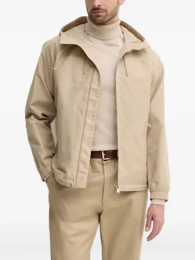 HUGO BOSS HOODED ZIP-FRONT JACKET