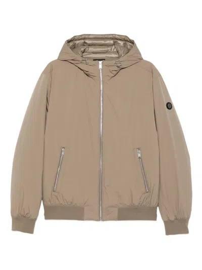 Hugo Boss Hooded Zip-front Jacket In Gold