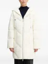 Hugo Boss Hooded Zip Puffer Jacket In White
