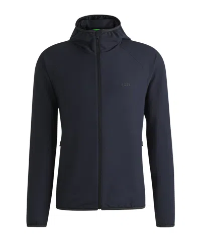 Hugo Boss Hooded Zip-up Jacket In Blue