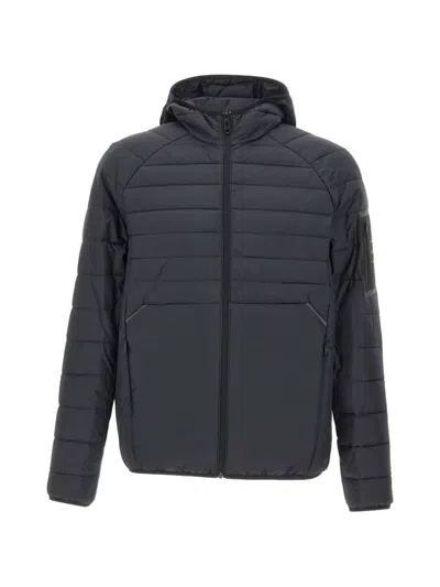 Hugo Boss Hooded Zip-up Jacket In Gray