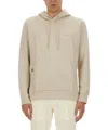 Hugo Boss Logo Hooded Sweatshirt Drawstring In Neutral