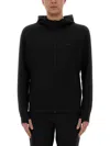 Hugo Boss Active Stretch Zip-up Hoodie In Black