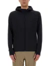 Hugo Boss Active Stretch Zip-up Hoodie In Black