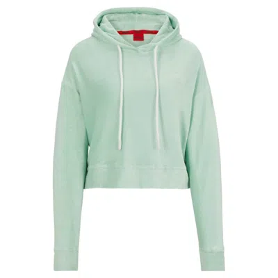 Hugo Boss Hoodie In Terry Fabric With Handwritten Logo In Green