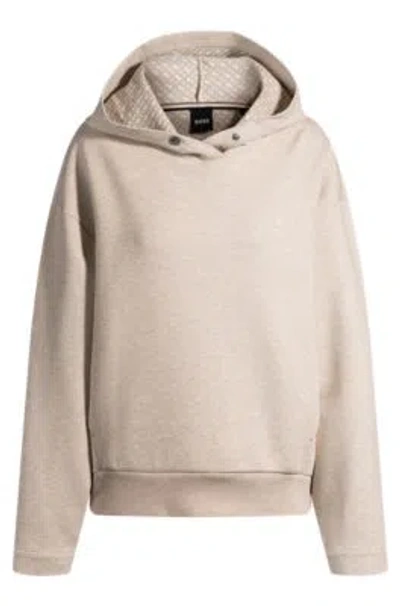 Hugo Boss Hoodie With Double B Monogram In White
