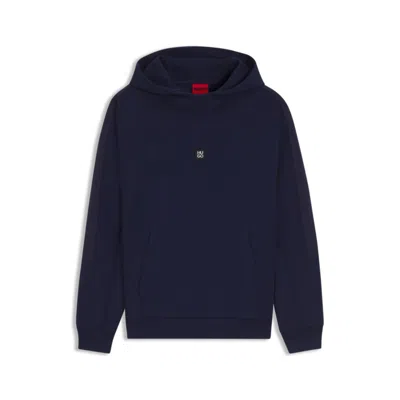 Hugo Boss Hoodie With Geometric Tape In Blue