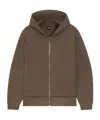Hugo Boss Fur-panel Zip-up Hoodie In Brown