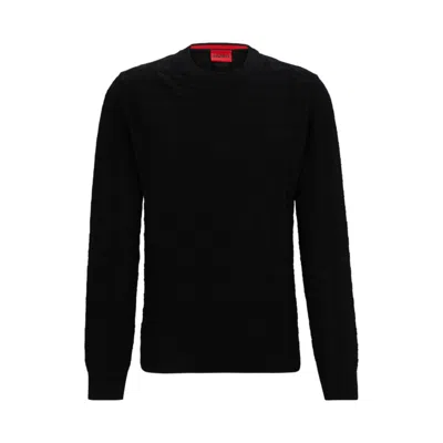 HUGO BOSS HOUNDSTOOTH CHECK SWEATER IN COTTON